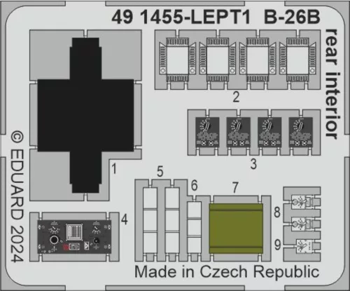 Eduard Accessories B-26B rear interior - hátsó belsőtér-részletező készlet
