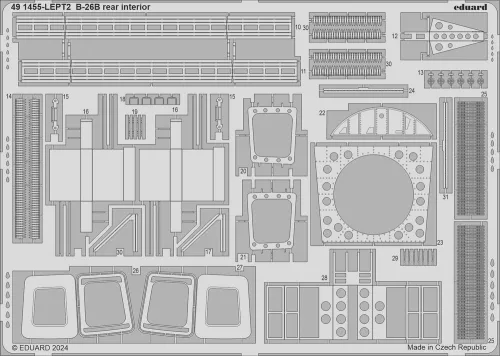 Eduard Accessories B-26B rear interior - hátsó belsőtér-részletező készlet