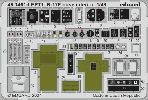 Eduard Accessories B-17F nose interior 1/48 - orr-rész belsőtér-részletező készlet
