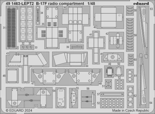 Eduard Accessories B-17F radio compartment 1/48 - rádiótér-részletező készlet