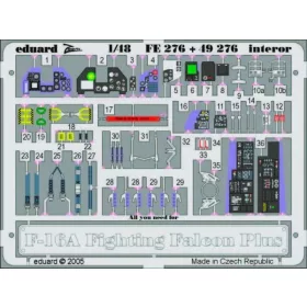   Eduard Accessories F-16A Plus Fighting Falcon interior für Hasegawa Bausatz - F-16A Plus Fighting Falcon belsőtér-részletező készlet