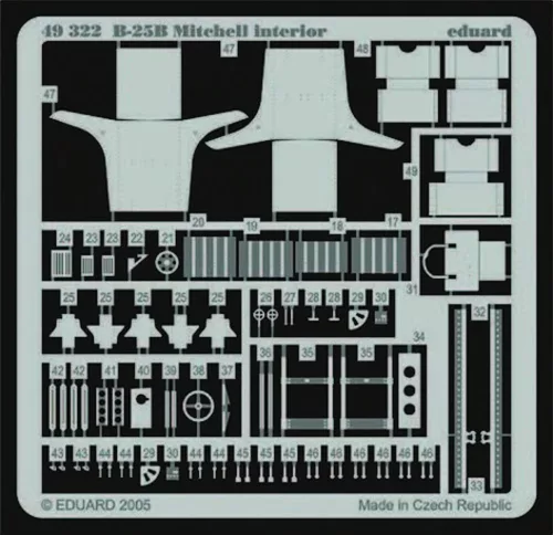 Eduard Accessories B-25B Mitchell interior für Accurate Miniatures Bausatz - B-25B Mitchell belsőtér-részletező készlet