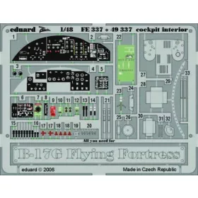   Eduard Accessories B-17G Flying Fortress cockpit interior für Revell/Monogram Bausatz - B-17G Flying Fortress cockpit belsőtér-részletező készlet Revell/Monogram