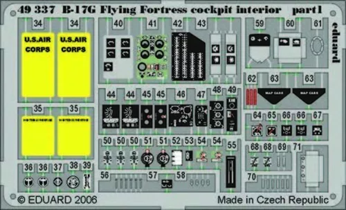 Eduard Accessories B-17G Flying Fortress cockpit interior für Revell/Monogram Bausatz - B-17G Flying Fortress cockpit belsőtér-részletező készlet Revell/Monogram
