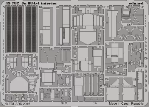 Eduard Accessories Ju 88A-4 interior for ICM - Ju 88A-4 belsőtér-részletező készlet