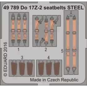   Eduard Accessories Do 17Z-2 seatbelts STEEL for ICM - Do 17Z-2 – acél fotómaratott biztonsági övek