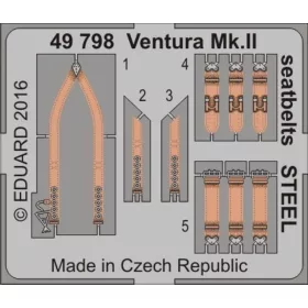   Eduard Accessories Ventura Mk.II seatbelts STEEL f.Revell - acél fotómaratott biztonsági övek