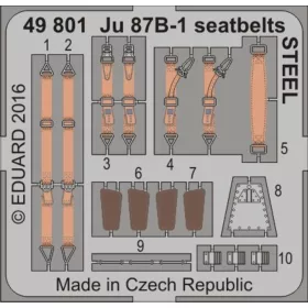   Eduard Accessories Ju 87B-1 seatbelts STEEL for Airfix - acél fotómaratott biztonsági övek