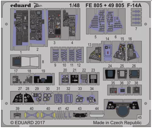 Eduard Accessories F-14A interior for Tamiya - F-14A belsőtér-részletező készlet