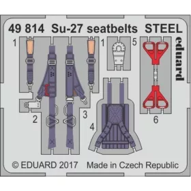   Eduard Accessories Su-27 seatbelts STEEL for Hobby Boss - acél fotómaratott biztonsági övek