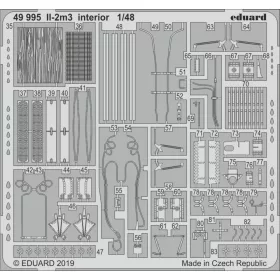   Eduard Accessories Il-2m3 interior for Tamiya - Il-2m3 belsőtér-részletező készlet, Tamiya maketthez