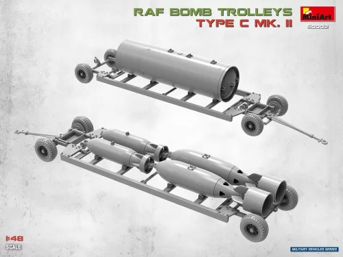MiniArt RAF Bomb Trolleys Type C Mk. II – 1:48 dioráma-kiegészítő