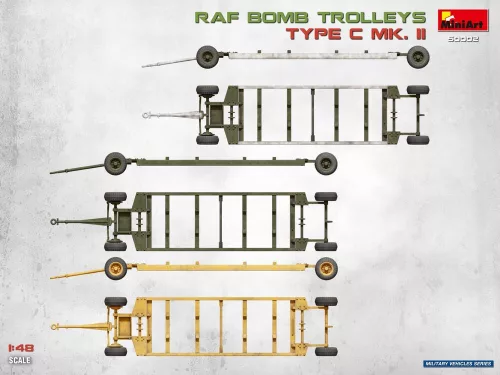 MiniArt RAF Bomb Trolleys Type C Mk. II – 1:48 dioráma-kiegészítő