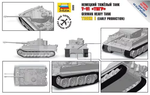 Zvezda Tiger I German Tank makett 1:72 (5002Z)