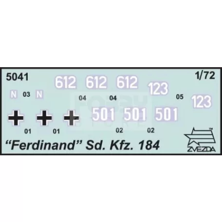 Zvezda Sd.Kfz.184 Ferdinand Tiger German Tank Destroyer makett 1:72 (5041Z)