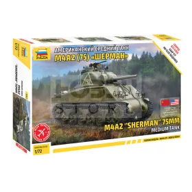 Zvezda M4 A2 (75mm) Sherman Medium Tank makett 1:72 (5063Z)