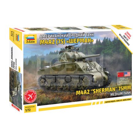 Zvezda M4 A2 (75mm) Sherman Medium Tank makett 1:72 (5063Z)