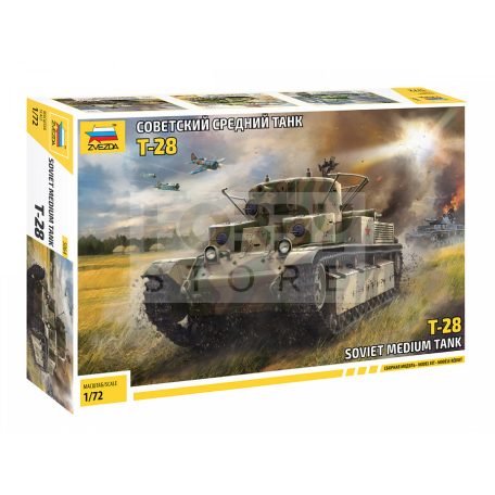 Zvezda T-28 Soviet Tank makett 1:72 (5064Z)