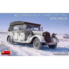   MiniArt Kfz.1 German Troop Carrier Type 170VK w/Canvas – 1:35 autó makett