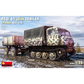   MiniArt RSO/01 with Trailer Sd.Anh. Ost 1,5 t – 1:35 munkagép makett