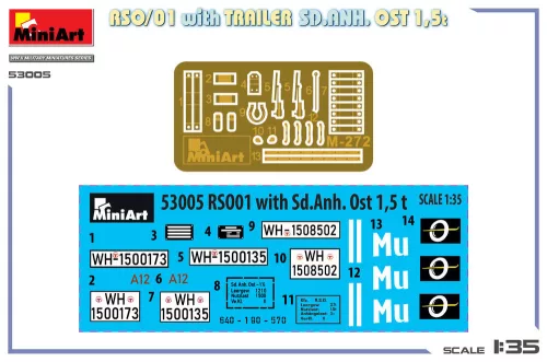 MiniArt RSO/01 with Trailer Sd.Anh. Ost 1,5 t – 1:35 munkagép makett