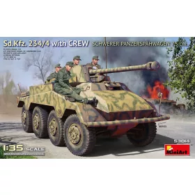   MiniArt Sd.Kfz. 234/4 Schwerer Panzerspähwagen 7,5 cm. w/Crew – 1:35 harcjármű makett