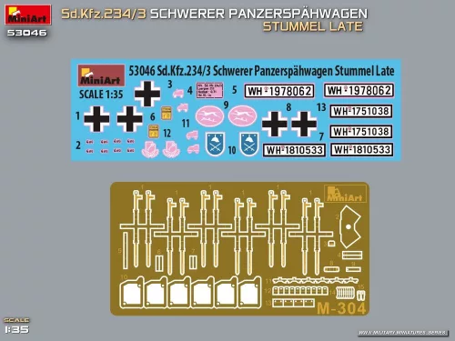 MiniArt Sd.Kfz.234/3 Schwerer Panzerspähwagen Stummel Late – 1:35 harcjármű makett