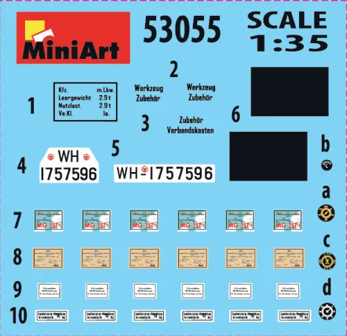 MiniArt German 3t Cargo Truck with  MG 151/20 Drilling – 1:35 teherautó makett