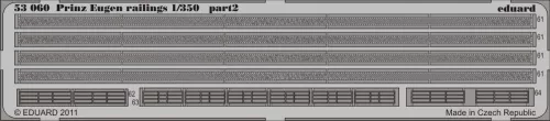 Eduard Accessories Prinz Eugen railings for Trumpeter - fotómaratott korlát- és fedélzetrészletek