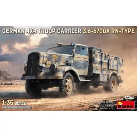   MiniArt German 4x4 Troop Carrier 3.6-6700A Rn-Type – 1:35 teherautó makett
