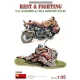 MiniArt Rest & Fighting. U.S. Soldiers w/ WLA Motorcycles – 1:35 motorkerékpár makett