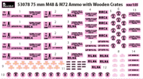 MiniArt 75 mm M48 & M72 Ammo w/Wooden Crates – 1:35 dioráma-kiegészítő