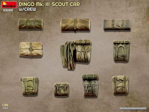 MiniArt Dingo Mk. III Scout Car w/ Crew – 1:35 harcjármű makett