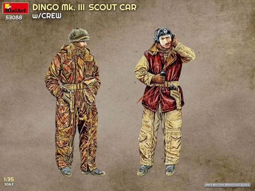 MiniArt Dingo Mk. III Scout Car w/ Crew – 1:35 harcjármű makett