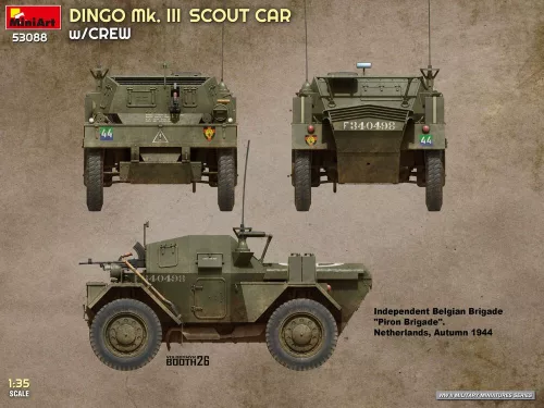 MiniArt Dingo Mk. III Scout Car w/ Crew – 1:35 harcjármű makett