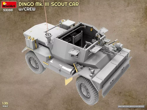 MiniArt Dingo Mk. III Scout Car w/ Crew – 1:35 harcjármű makett