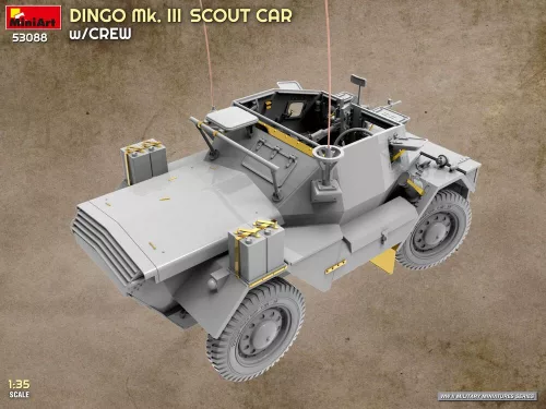 MiniArt Dingo Mk. III Scout Car w/ Crew – 1:35 harcjármű makett