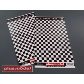   Plus Model Floor tiles black and white – dioráma kellék makett
