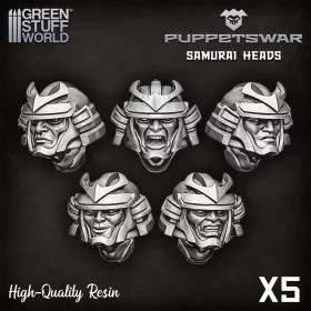 Green Stuff World PuppetsWar - Samurai Heads