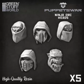 Green Stuff World Ninja Orc Heads