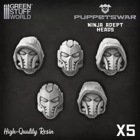 Green Stuff World Puppetswar - Ninja Adept Heads