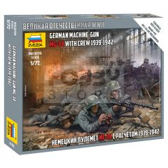   Zvezda German Machine-Gun MG-34 with Crew 1939-1942 makett 1:72 (6106Z)