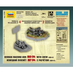   Zvezda German Machine-Gun MG-34 with Crew 1939-1942 makett 1:72 (6106Z)