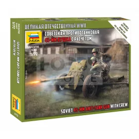   Zvezda Soviet 45 mm Anti-Tank Gun with Crew makett 1:72 (6112Z)