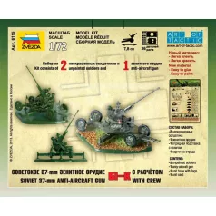   Zvezda Soviet 37 mm Anti-Aircraft Gun 61-K with Crew makett 1:72 (6115Z)