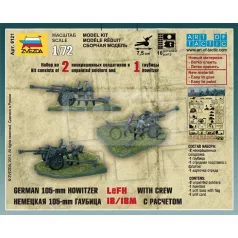   Zvezda German 105 mm Howitzer LeFH-18 with Crew makett 1:72 (6121Z)