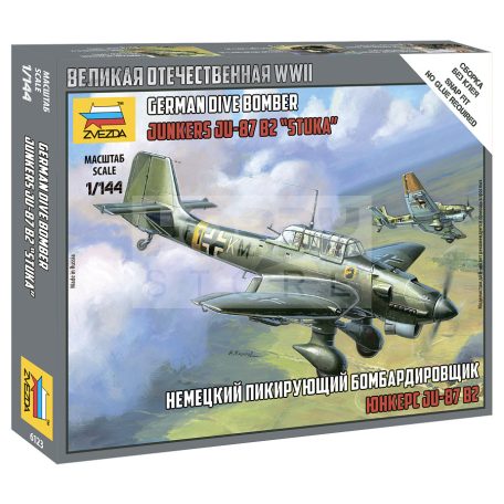 Zvezda German Dive Bomber JU-87 B2 Sluka makett 1:144 (6123Z)