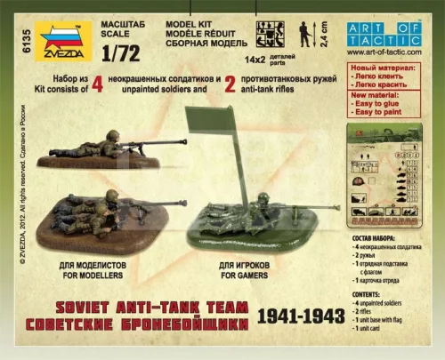 Zvezda Soviet Anti-Tank Rifle Team /1941-1943/ makett 1:72 (6135Z)