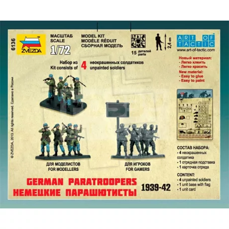 Zvezda German Paratroopers /1939-1942/ makett 1:72 (6136Z)