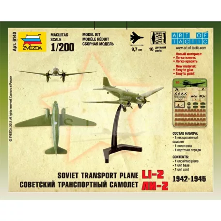 Zvezda Li-2 Soviet Transport Plane makett 1:200 (6140Z)